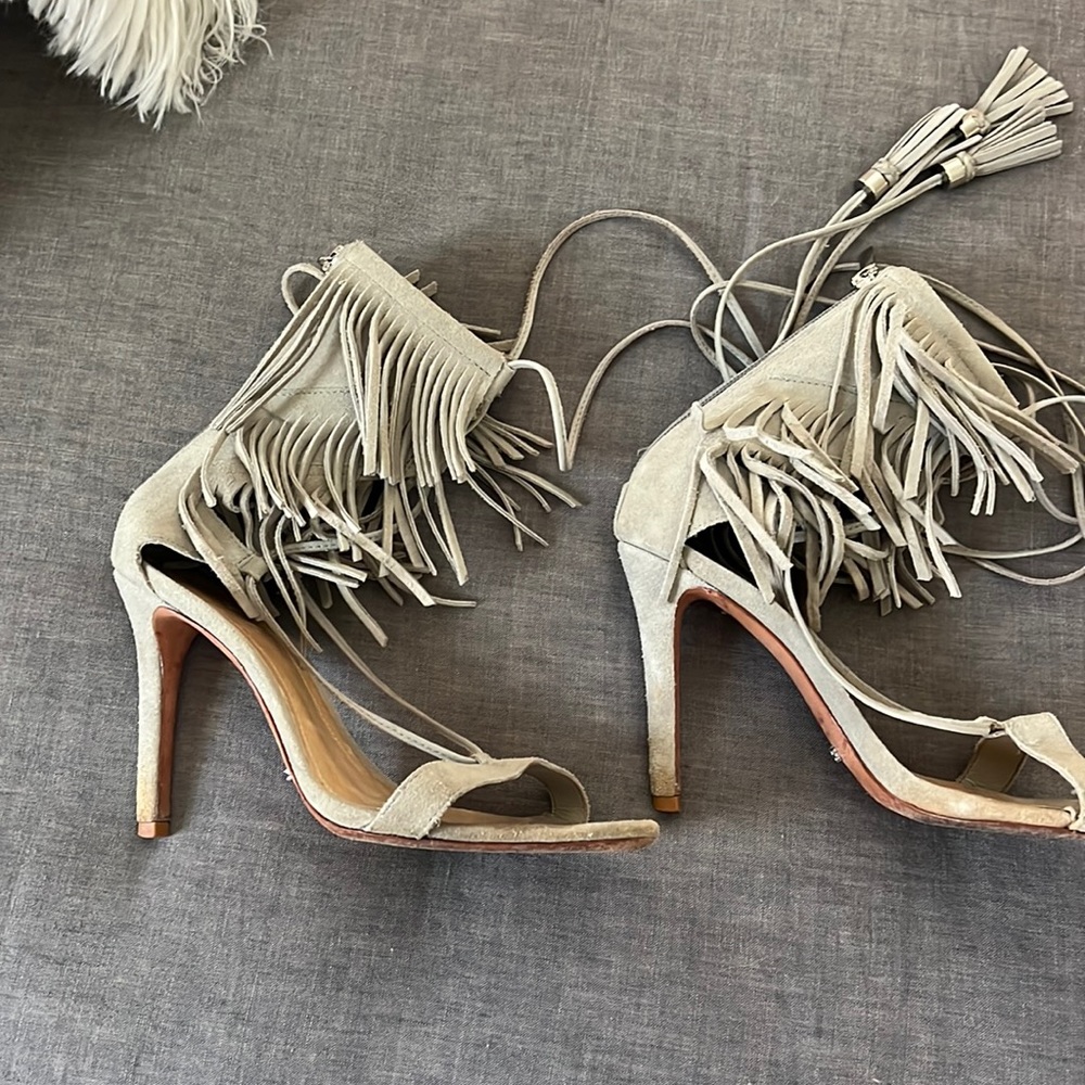 Schutz suede fringe Heels